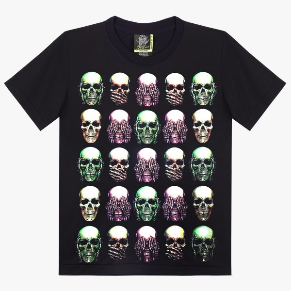 T-Shirt Crânes Multicolores - Design Pop Art Gothique