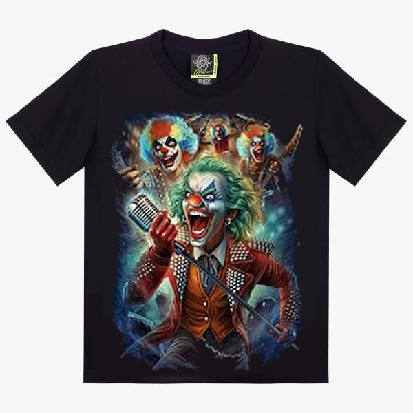 T-shirt Noir Clowns Terrifiants - Design Horror Circus - Art Gothic Macabre