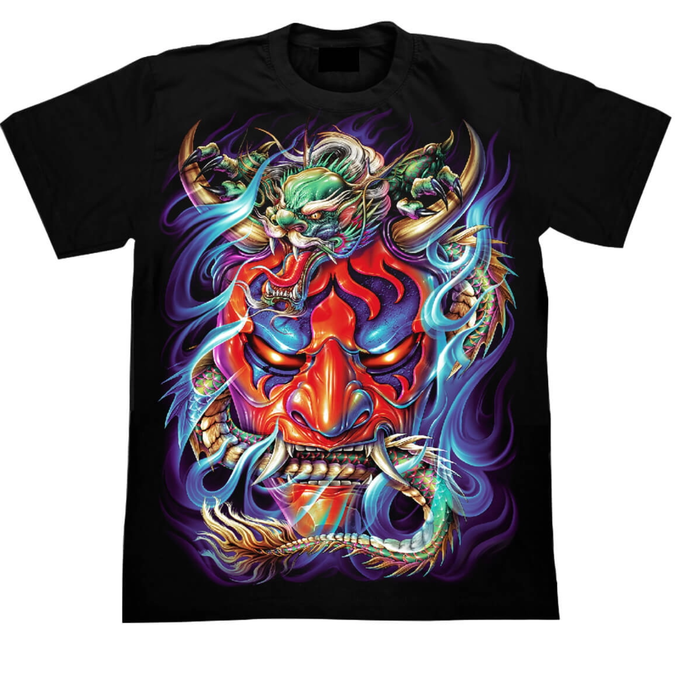 T-shirt Dragon Oni Japonais - Masque Démon Traditionnel