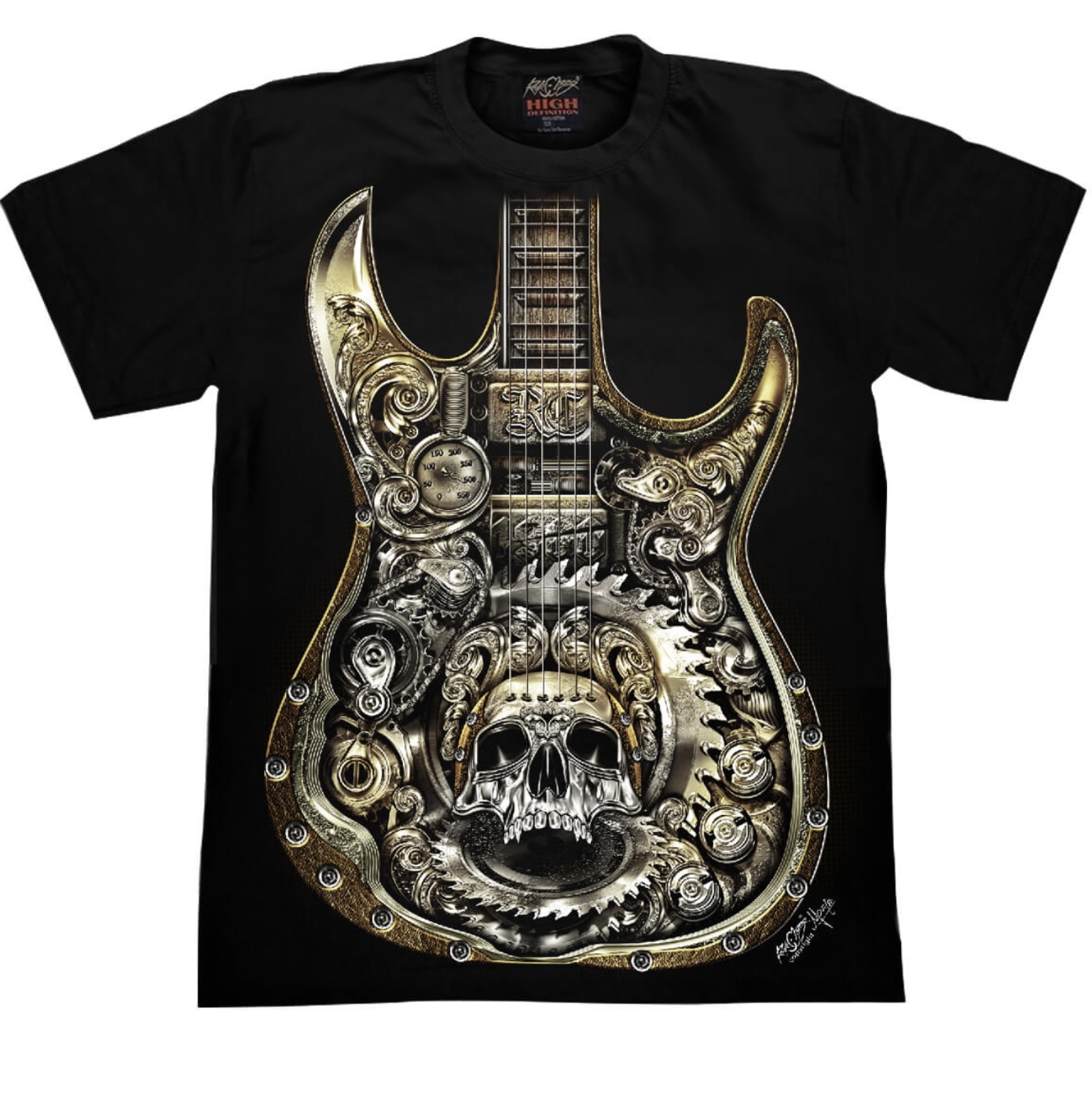 T-shirt Rock Guitare Skull