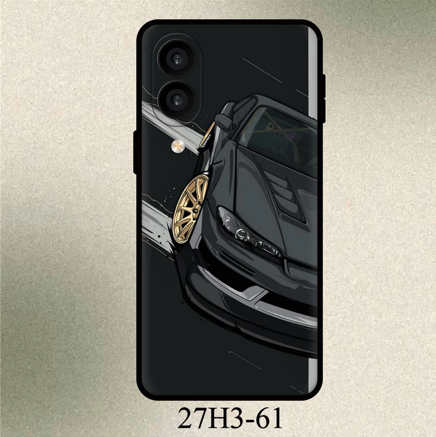 Coque iPhone Supercar Noire Jantes Bronze Style Minimaliste
