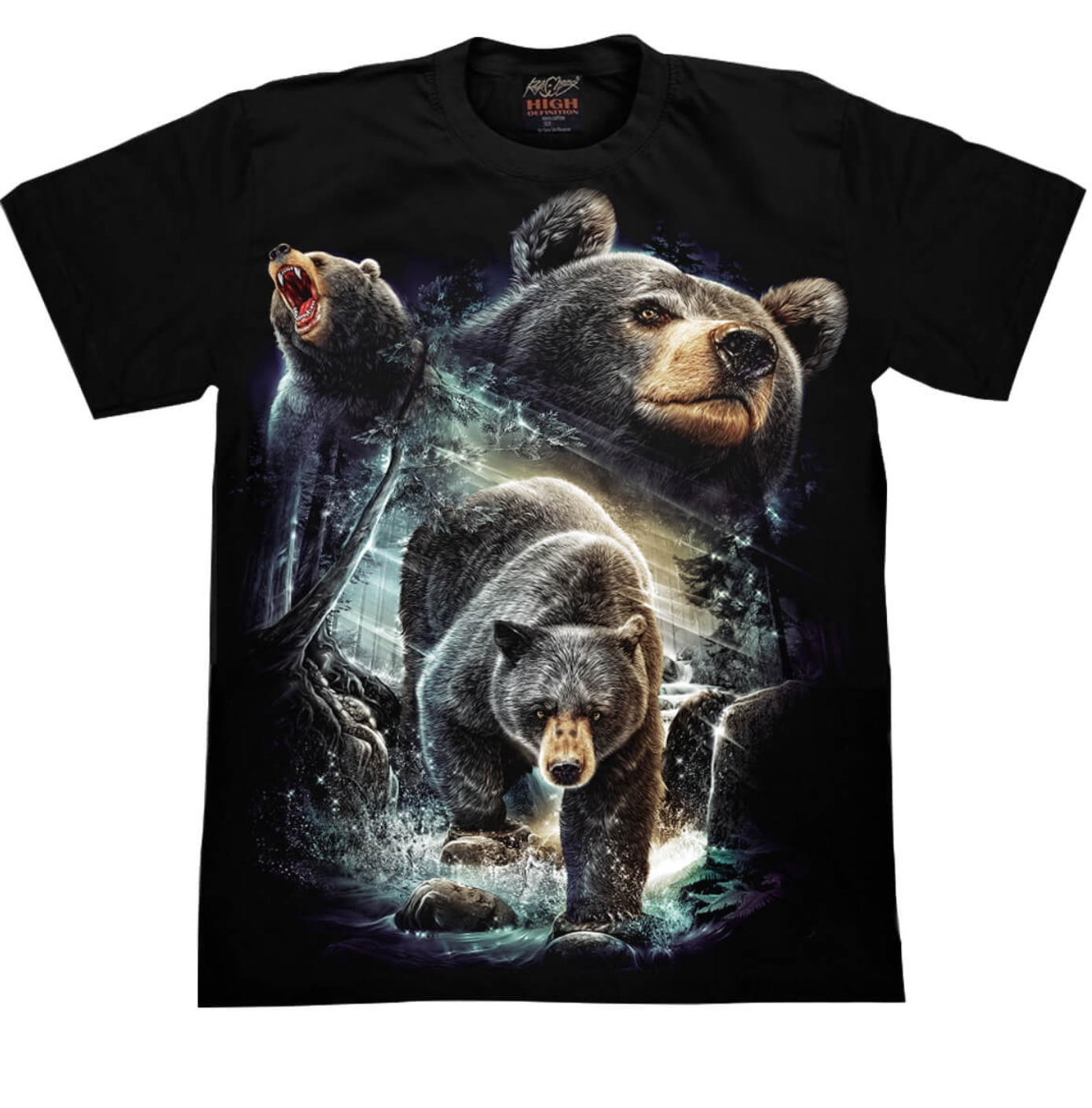 T-Shirt Ours Sauvages - Famille d'Ours Bruns en Action dans la Nature