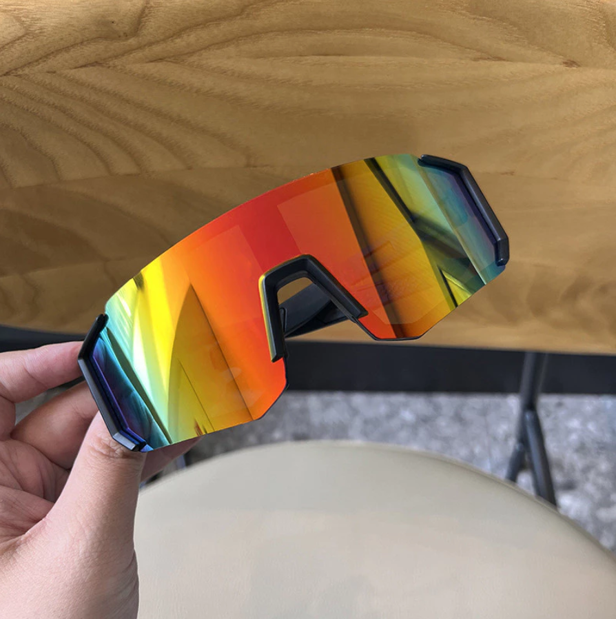 Lunettes Miroir XXL - Verres Arc-en-ciel Effet Chromé