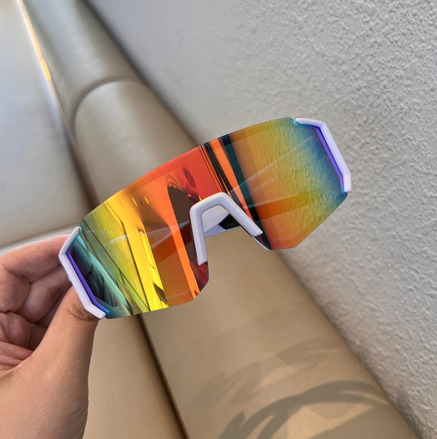 Lunettes Miroir XXL - Verres Arc-en-ciel Effet Chromé