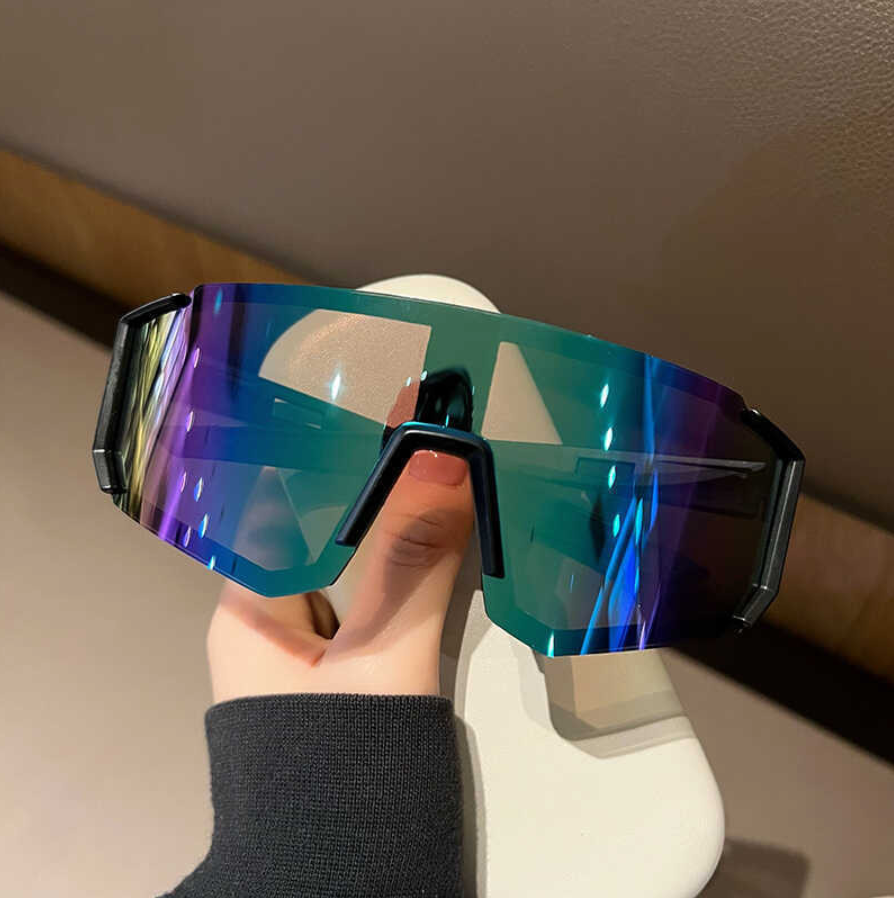 Lunettes Miroir XXL - Verres Arc-en-ciel Effet Chromé
