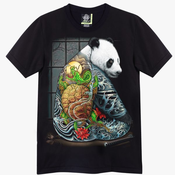 T-shirt Noir Panda Tatouage Japonais - Design Irezumi Traditionnel - Art Oriental Unique