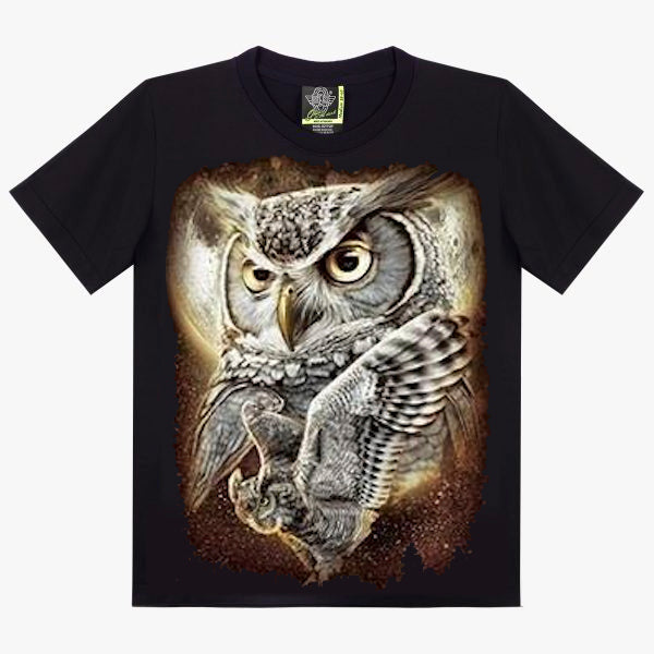 T-Shirt Chouette Majestueuse - Portrait Hibou aux Yeux Perçants