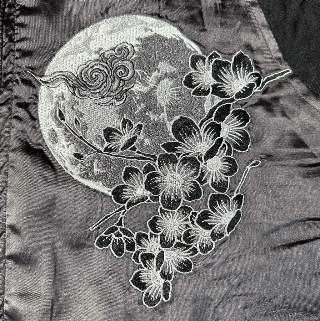 Wolf and the moon dark night sukajan