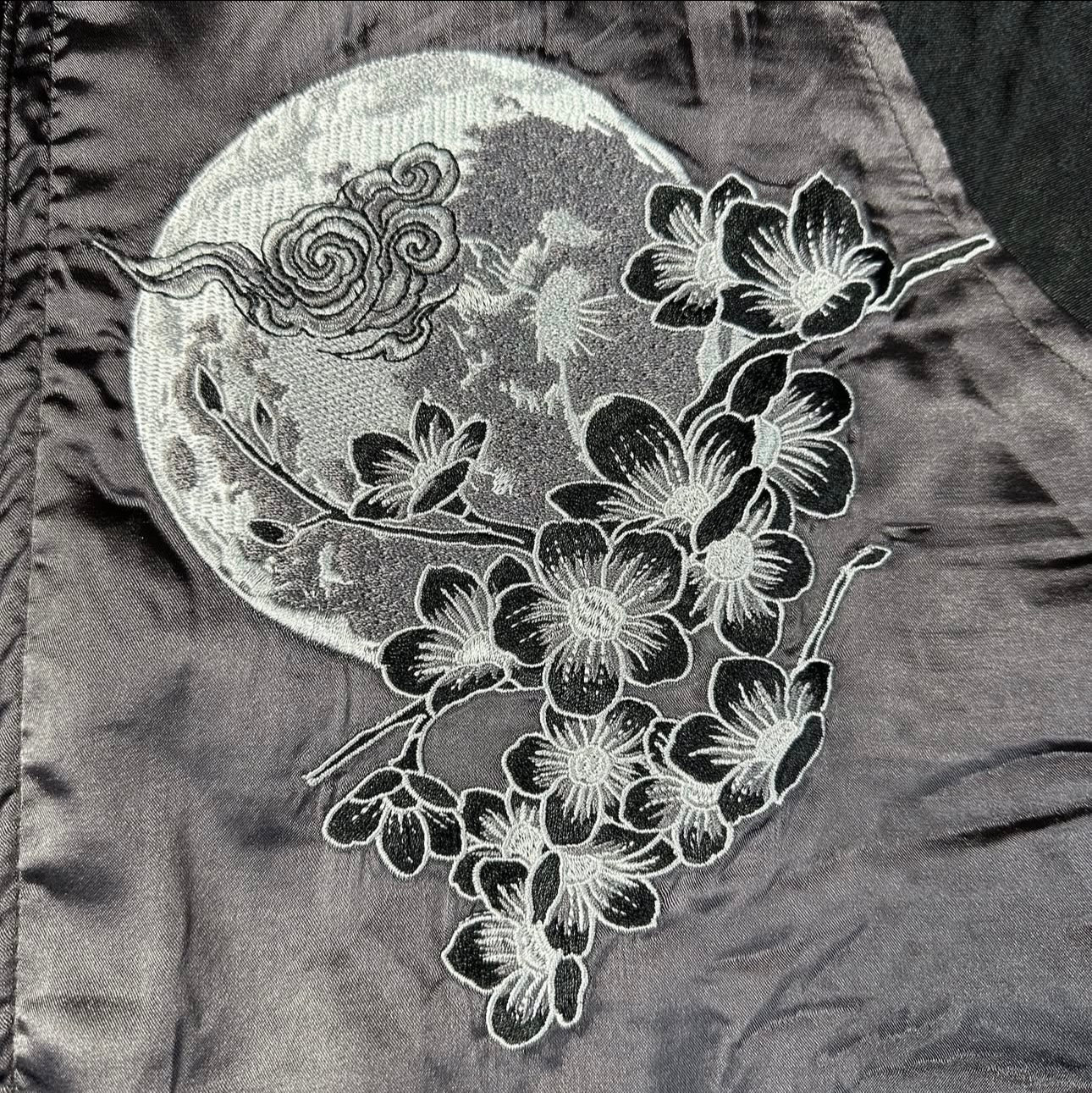 Wolf and the moon dark night sukajan