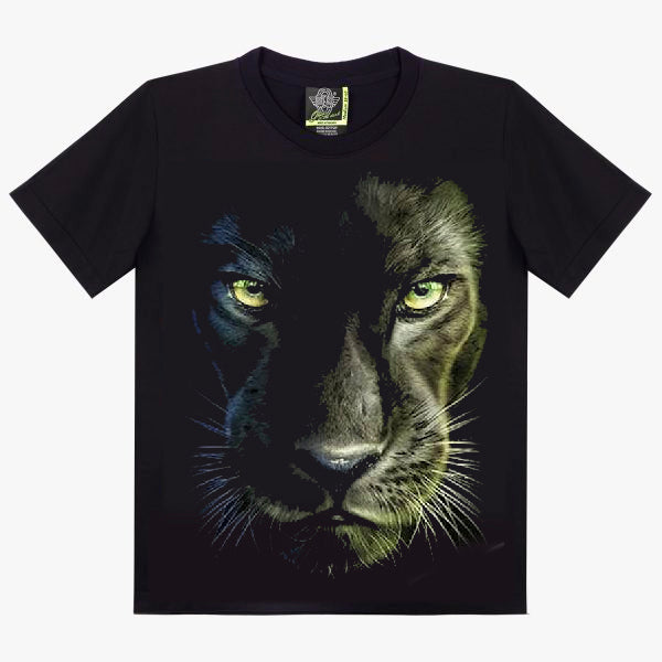 T-Shirt Lion Mystique - Portrait Félin aux Yeux Dorés Hypnotiques